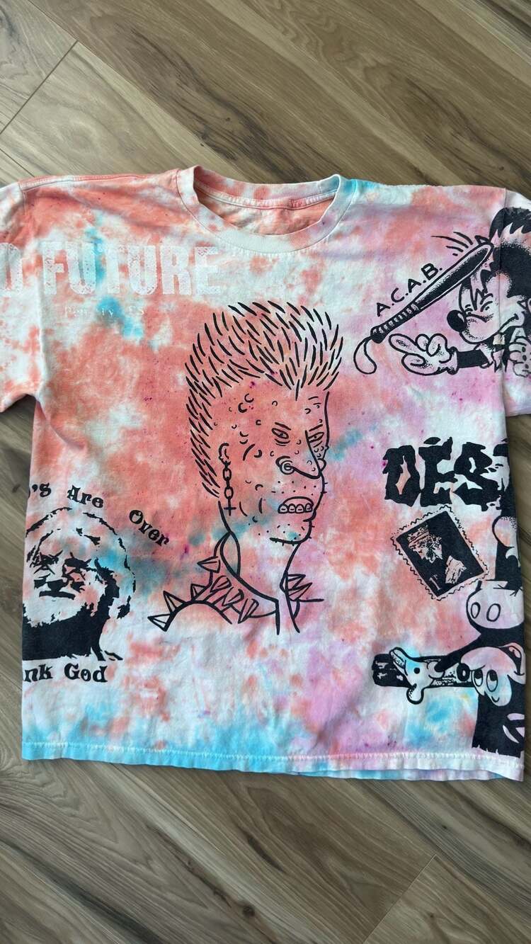 Addicted to Chaos Punk Tie Dye T Shirt